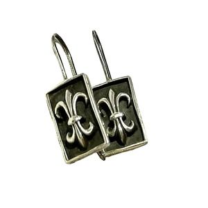 Lety G Sterling Silver New Orleans Fleur De Lis French Earrings .925